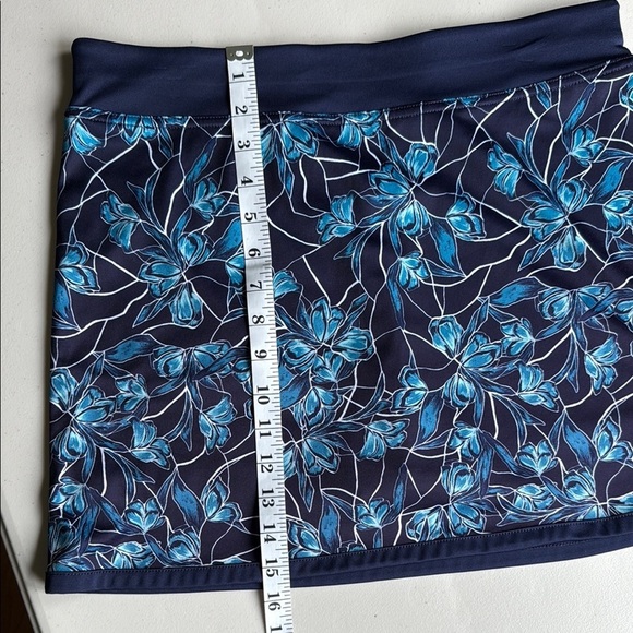 PGA Tour Floral Navy Athletic Skort Mini Skirt A-Line Golf Tennis Running - Picture 11 of 14